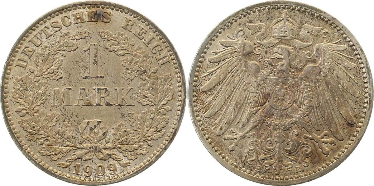 017n09E~2.0-GG 1 Mark  1909E vz RR, selten i.d. Erhaltung J 017  