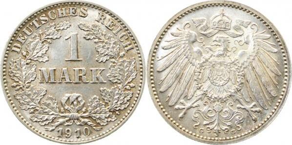 017n10G~1.5-H-PAT 1 Mark  1910G vz/stgl !! beginnende Patina !!! J 017  