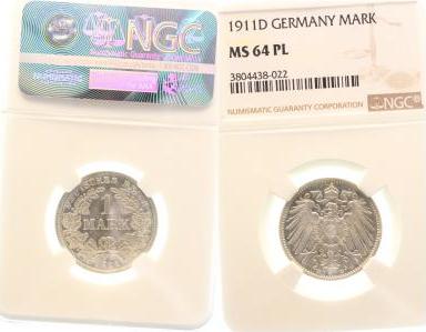 017n11D~1.3-GG 1 Mark  1911D vz/stgl+ EA/ PP ähnlich MS64 J 017  