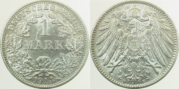 017n14F~2.0 1 Mark  1914F vz J 017  