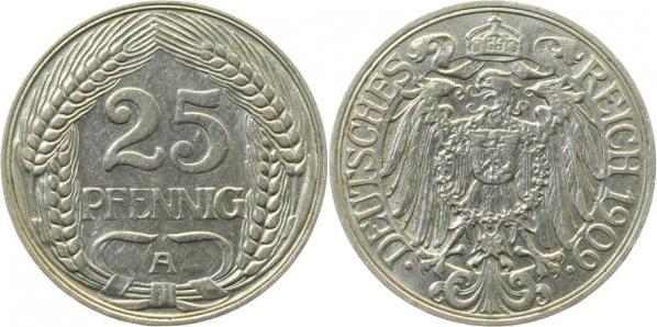 01809A~2.0 25 Pfennig  1909A vz J 018  
