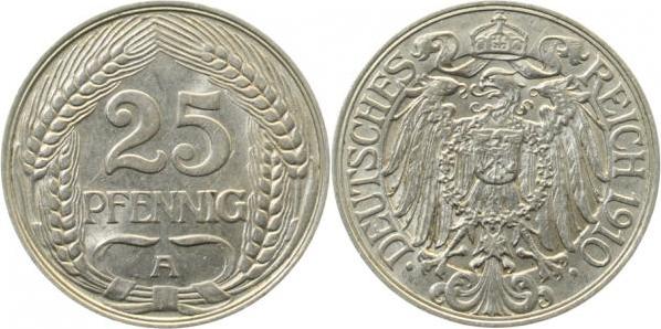 01810A~1.8 25 Pfennig  1910A vz+ J 018  