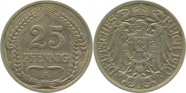 01810A~2.5 25 Pfennig  1910A ss/vz J 018  