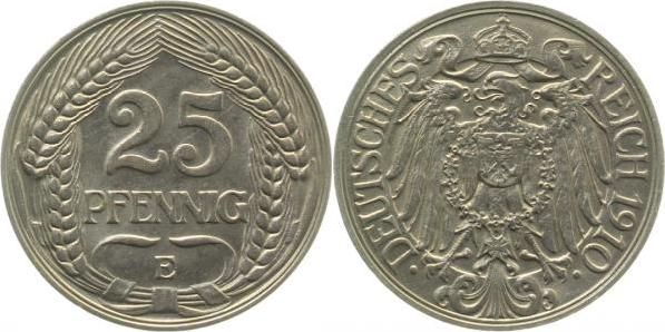 01810E~1.5 25 Pfennig  1910E f.prfr. J 018  