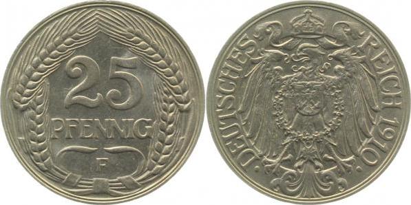 01810F~1.5 25 Pfennig  1910F vz/stgl!! J 018  