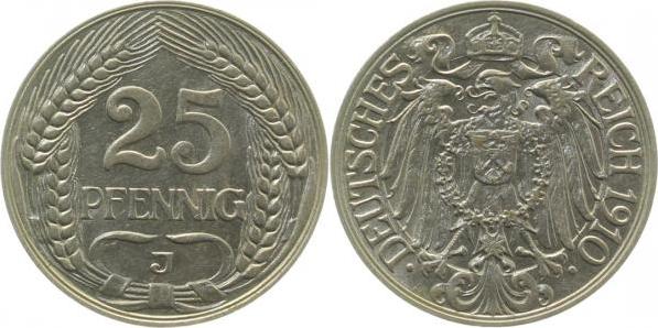 01810J~1.8 25 Pfennig  1910J vz+ J 018  