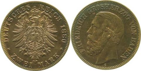 02680G~1.5-GG-PAT   Friedrich I 1880G  vz/st !!!!, leichte Patina Super !!! J 026  