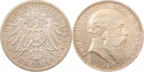 03302G~1.5-GG 5 M  Friedrich I Baden 1902G vz/stgl, Adlerseite toll J 033  