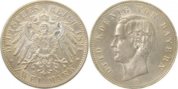 04591D~1.1-GG 2 Mark  Otto 1891D prfr/stgl !! J 045  