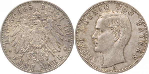 04607D~2.2-GG-PAT 5 Mark   Otto 1907D fast vz, Patina J 046  