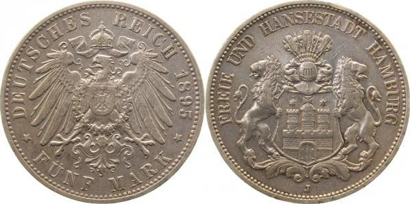 06595J~2.5-GG 5 Mark  Hamburg 1895 ss/vz J 065  