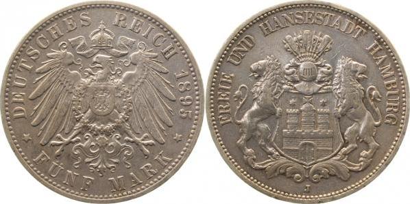 06595J~2.5-GG 5 Mark  Hamburg 1895 ss/vz J 065  