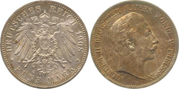 10408A~1.1-INb 5 Mark   Willi II 08A prfr/stgl min. Krätzerchen !!!! Goldene Tönung J 104  