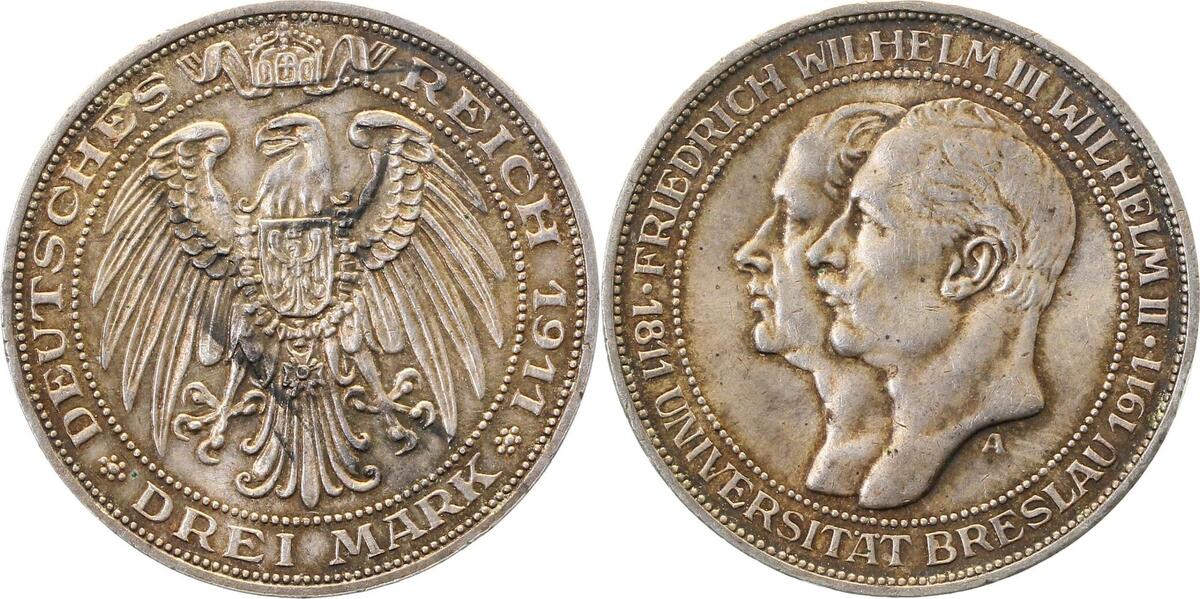 10811A~1.8b 3 M. Uni Breslau vz+ min. Randkerbchen J 108  