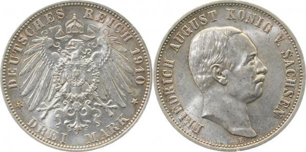 13510E~  Friedrich August III. 1910E vz/stgl !!! J 135  