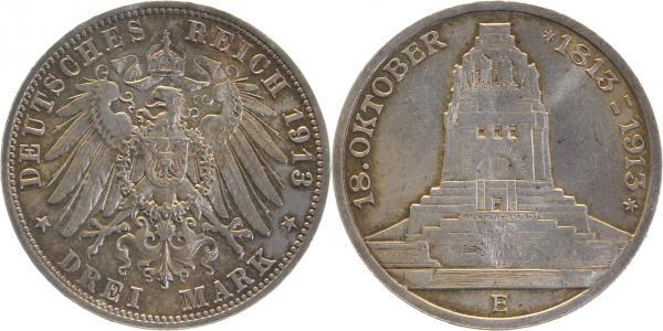 14013E~1.5 3 M. Völkerschlacht 1913E v/st J 140  