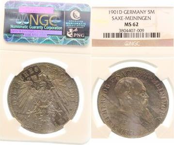 15001D~1.5-GG 5 Mark  Georg II. 1901D vz/stgl !! J 150  