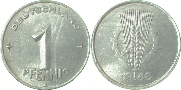 150148A~2.0 1 Pfennig  DDR 1948A vz J1501  