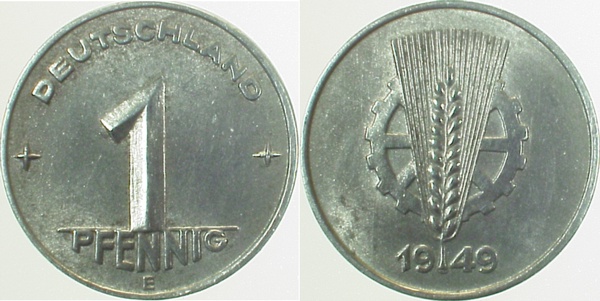 150149E~2.0 1 Pfennig  DDR 1949E vz J1501  