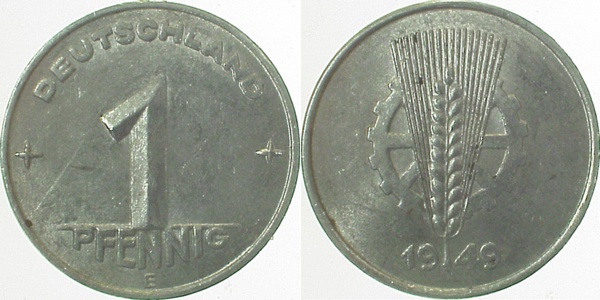 150149E~2.5 1 Pfennig  DDR 1949E ss/vz J1501  