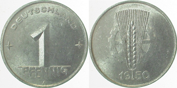 150150A~2.0 1 Pfennig  DDR 1950A vz J1501  