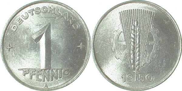 150150A~1.2 1 Pfennig  DDR 1950A bfr. J1501  