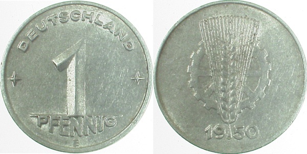 150150E~2.0 1 Pfennig  DDR 1950E vz J1501  