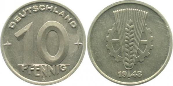 150348A~1.0 10 Pfennig  DDR 1948A stgl./matt J1503  