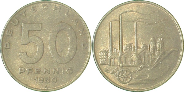 150450A~1.2 50 Pfennig  DDR 1950A prfr.!!! J1504  