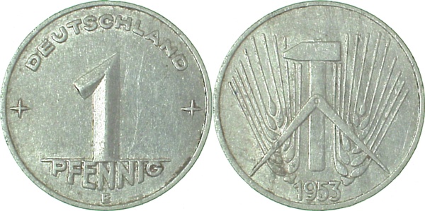 150553E~2.0 1 Pfennig  DDR 1953E vz J1505  