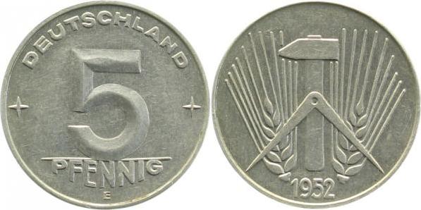 150652E~1.1 5 Pfennig  DDR 1952E bfr/stgl/matt J1506  