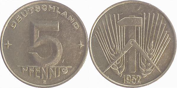 150652E~2.0 5 Pfennig  DDR 1952E vz J1506  