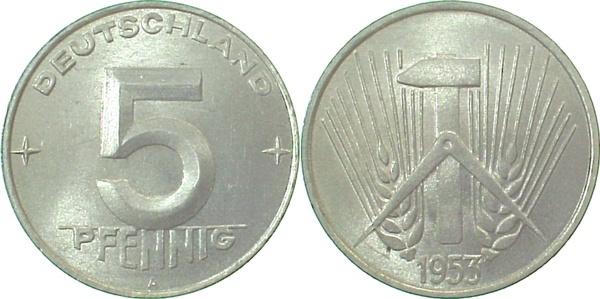 150653A~1.2 5 Pfennig  DDR 1953A bfr. J1506  