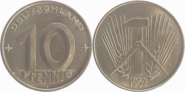 150752A~1.2 10 Pfennig  DDR 1952A bfr. J1507  