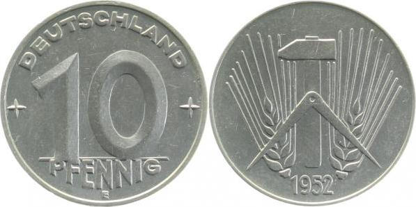 150752E~1.2a 10 Pfennig  DDR 1952E prfr.Erstabschlag (EA)! !! J1507  