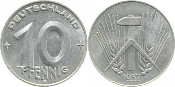 150752E~1.3 10 Pfennig  DDR 1952E f.bfr. J1507  