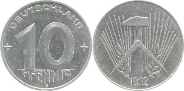 150752E~1.5 10 Pfennig  DDR 1952E vz/stgl. J1507  