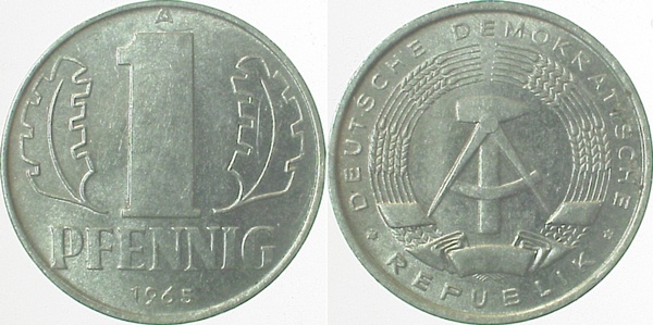 150865A~2.0 1 Pfennig  DDR 1965A vz J1508  