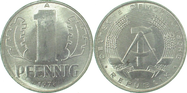 150873A~1.1 1 Pfennig  DDR 1973A bfr/stgl./matt J1508  