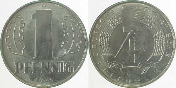 150873A~1.2 1 Pfennig  DDR 1973A bfr./matt J1508  