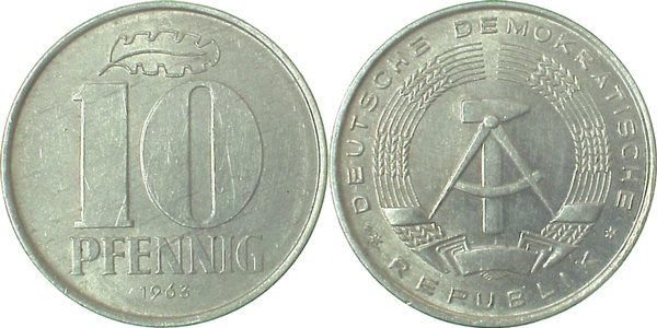 151063A~2.0 10 Pfennig  DDR 1963A vz J1510  
