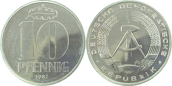 151082A~1.0a 10 Pfennig  DDR 1982A spgl. J1510  