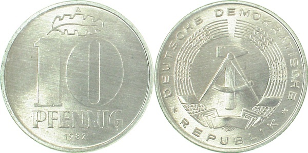 151082A~1.1 10 Pfennig  DDR 1982A bfr/stgl/matt J1510  