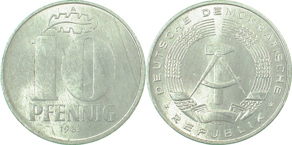151083A~0.9 10 Pfennig  DDR 1983A stgl/matt fein J1510  