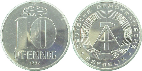 151086A~1.0a 10 Pfennig  DDR 1986A spgl. J1510  