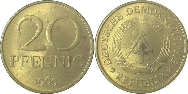 1511a69-~1.1 20Pfennig  DDR 1969- bfr/stgl./matt J1511a  