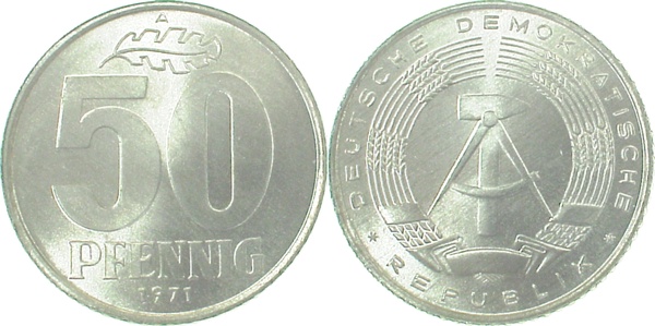 151271A~1.0 50 Pfennig  DDR 1971A stgl./matt J1512  