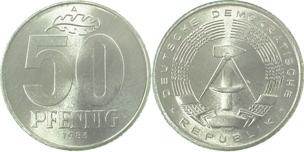 151283A~1.0 50 Pfennig  DDR 1983A stgl./matt J1512  