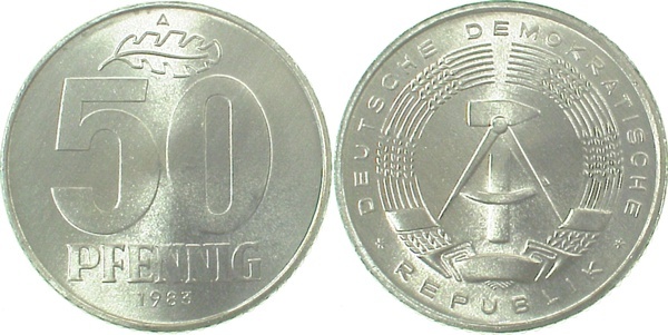 151283A~1.0 50 Pfennig  DDR 1983A stgl./matt J1512  