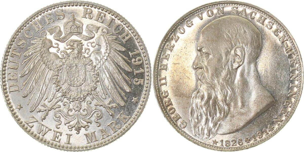 15415D~0.1-GG 2 Mark  Georg II.Sachsen-Meiningen PP- J 154  